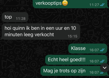 Whatsapp resultaat van een verkoper met zijn bloemenwijk