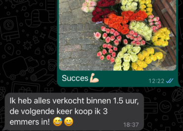 Whatsapp resultaat van een verkoper met zijn bloemenwijk